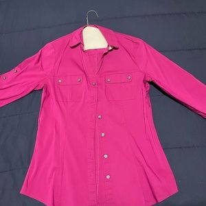 Woman Long sleeve express dress shirt. Color: purple